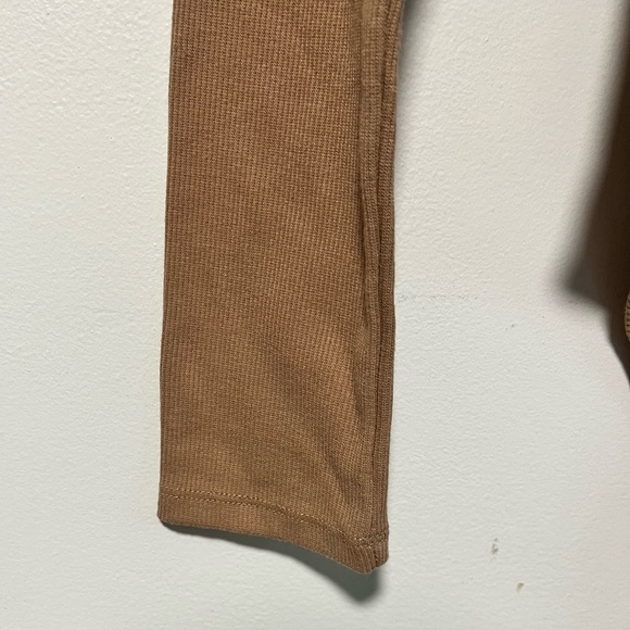 7 For All Mankind Long Sleeve Ribbed Bodysuit Tan Size L - Picture 10 of 11